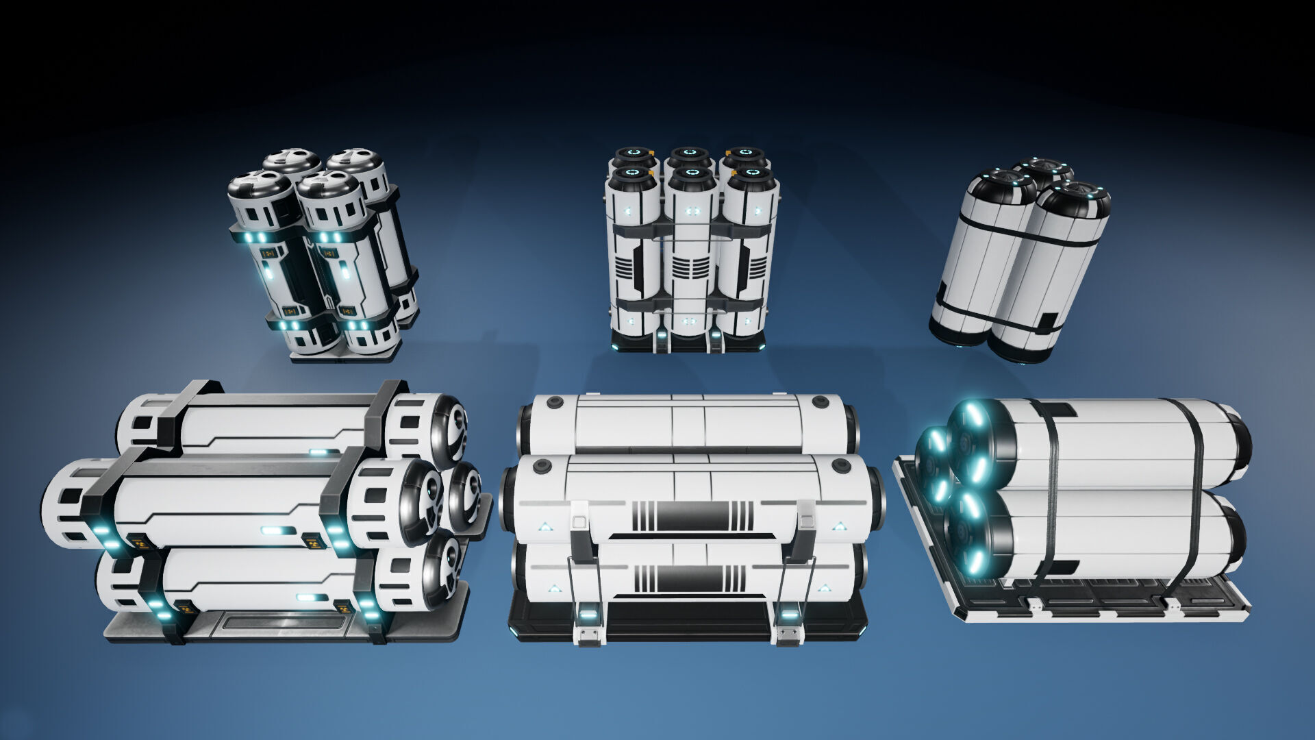 Sci-Fi Cargo and Warehouse props Low-poly 3D model_3