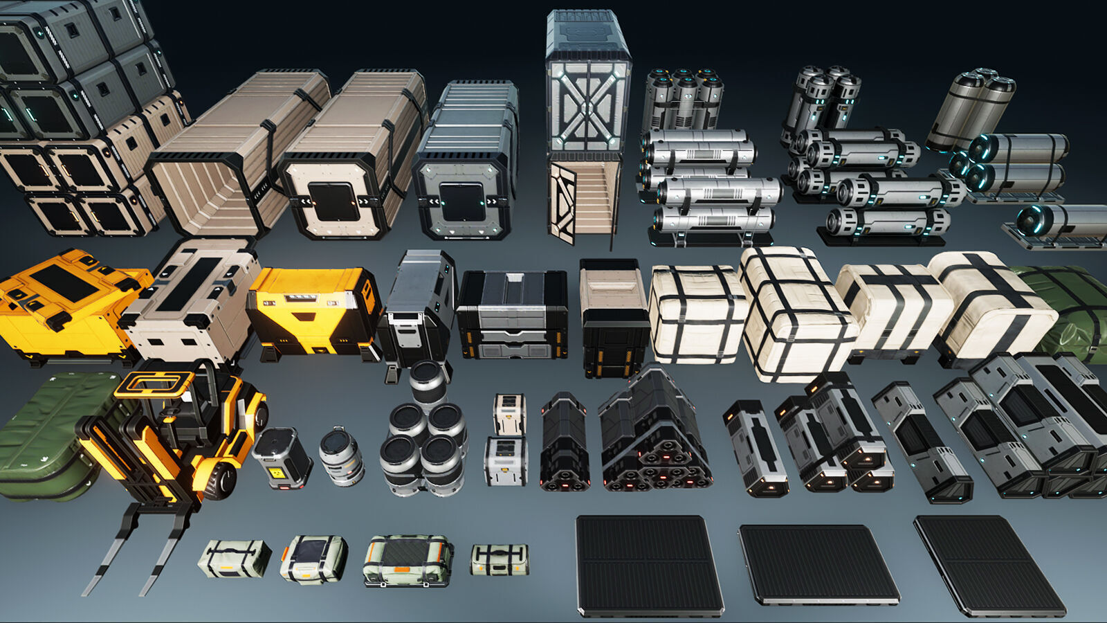 Sci-Fi Cargo and Warehouse props Low-poly 3D model_13
