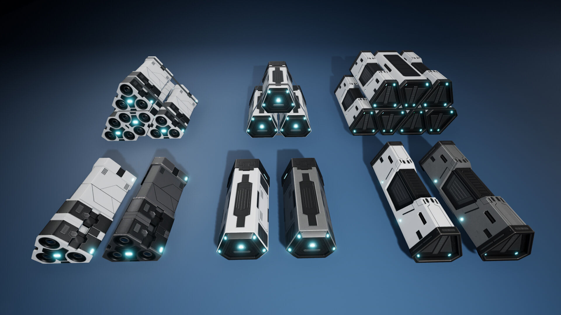 Sci-Fi Cargo and Warehouse props Low-poly 3D model_4