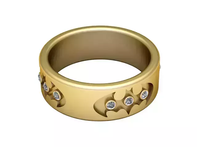 BAT ANIMAL DESIGN DIAMOND RING 3D PRINTABLE MODEL