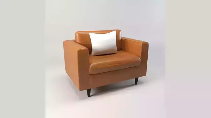 Modern Leather Armchair 3D Model