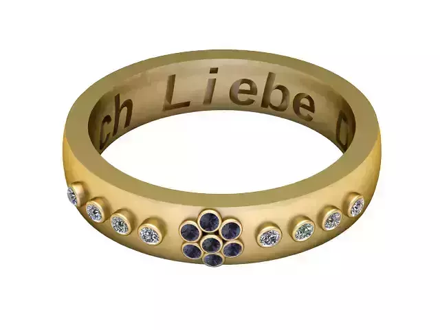 LIEBE DICH FANCY GOLD RING 3D PRINTABLE MODEL 3D print model