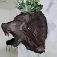 Baboon head low poly wall mount planter 