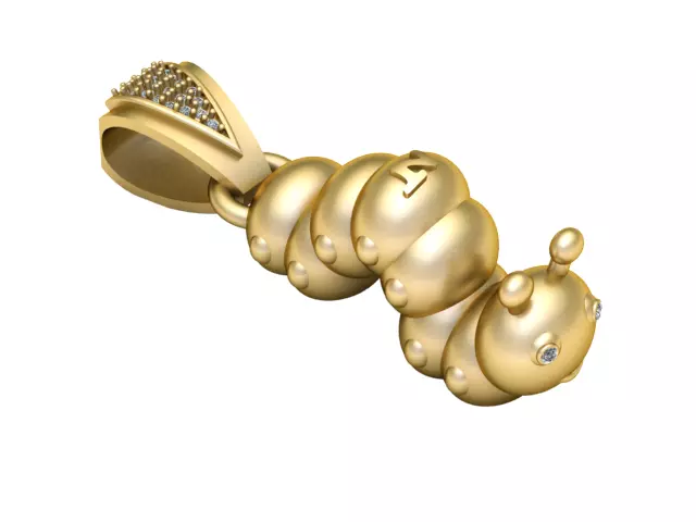 CATERPILLAR INSECT PENDANT 3D PRINTABLE MODEL 3D print model