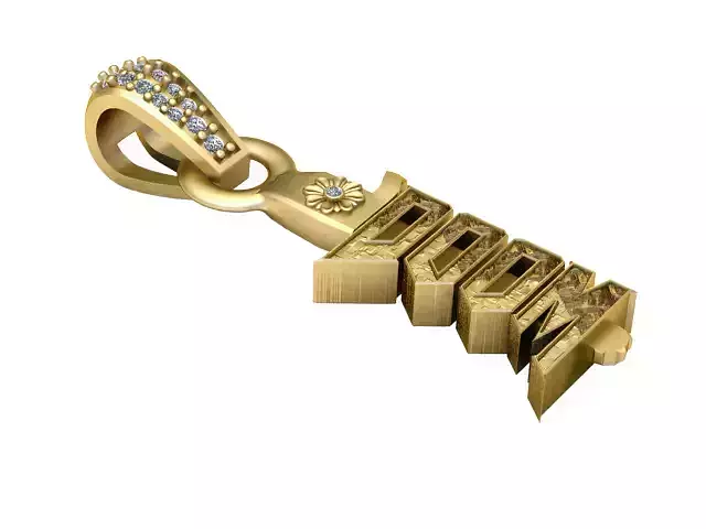 LUXURY DOOM WORD PENDANT 3D PRINTABLE MODEL