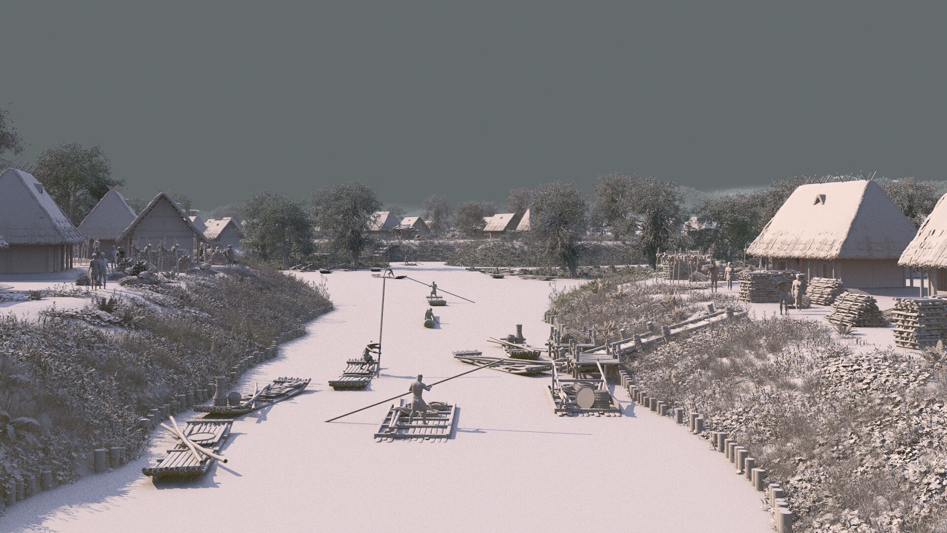 Fishing village 3D model_5