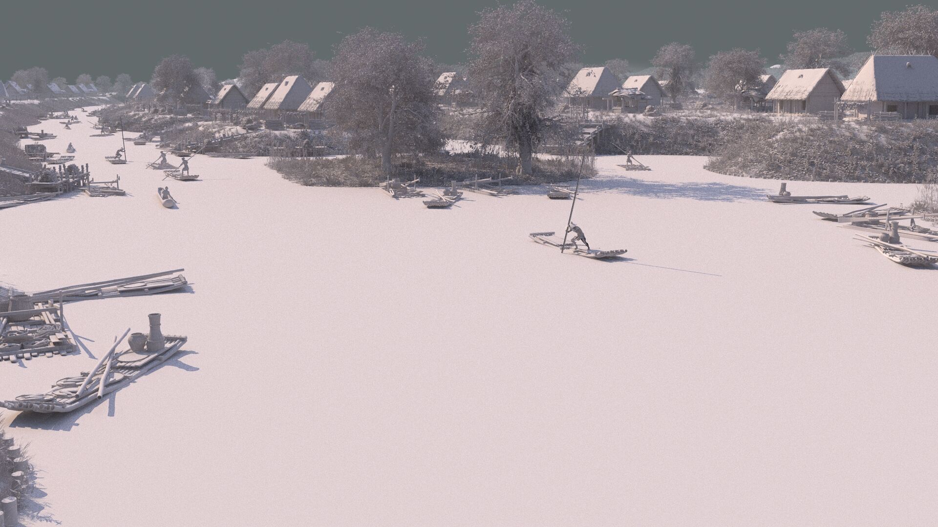 Fishing village 3D model_7