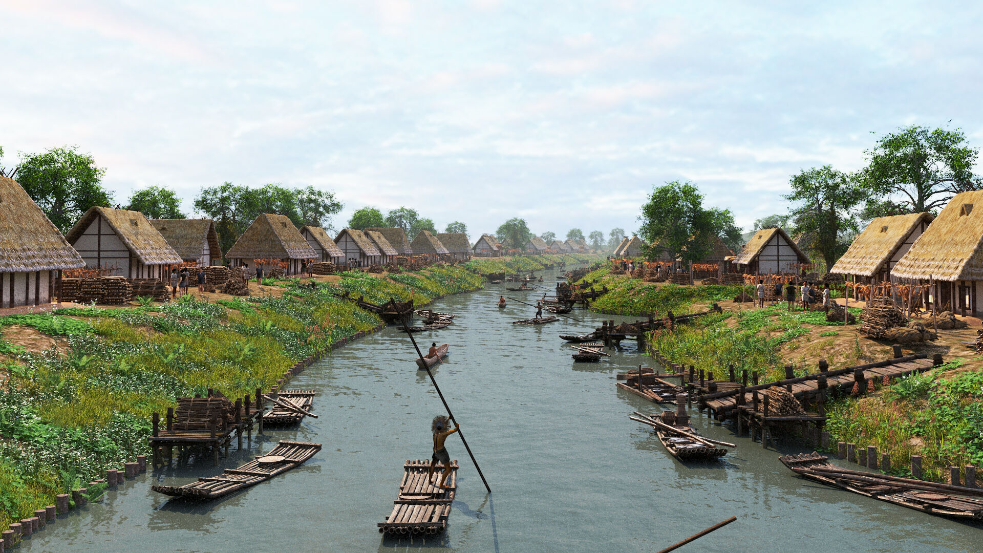 Fishing village 3D model_2