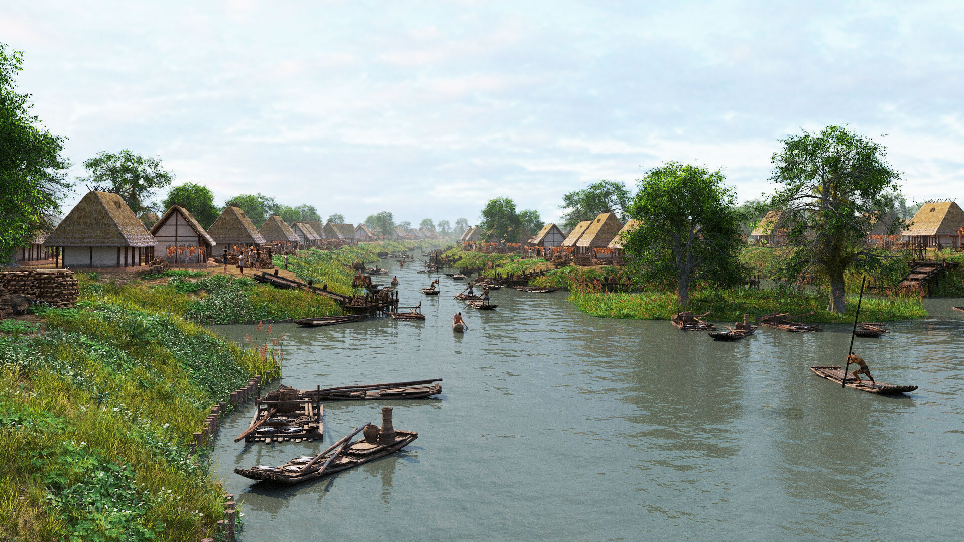 Fishing village 3D model_1