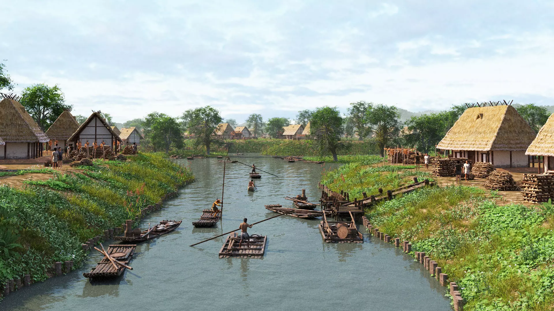 Fishing village 3D model_0