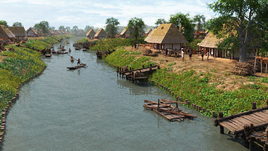 Fishing village 3D model_3