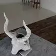 antelope head low poly bust planter STL 3D print model_0