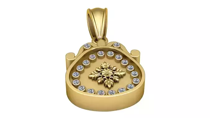 MARIGOLD DIAMOND PENDANT 3D PRINTABLE MODEL 