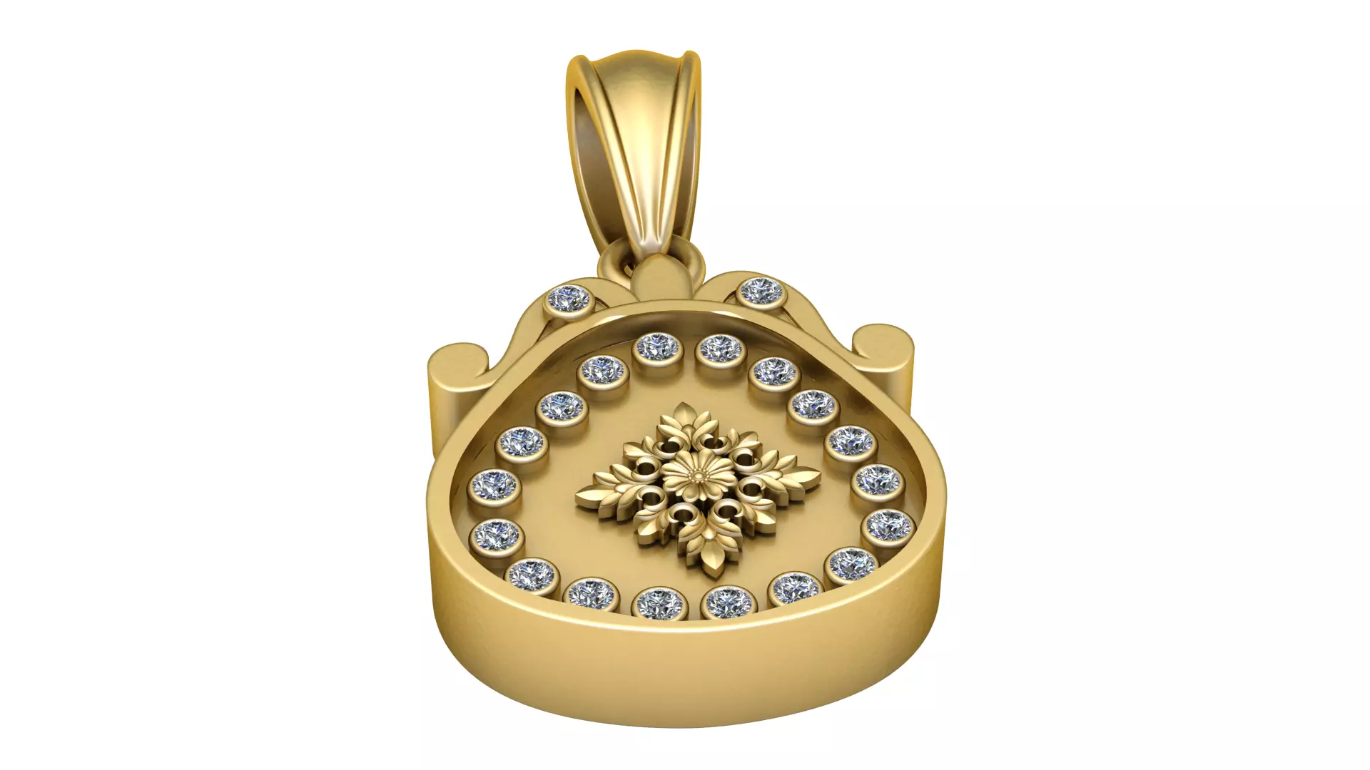 MARIGOLD DIAMOND PENDANT 3D PRINTABLE MODEL 3D print model