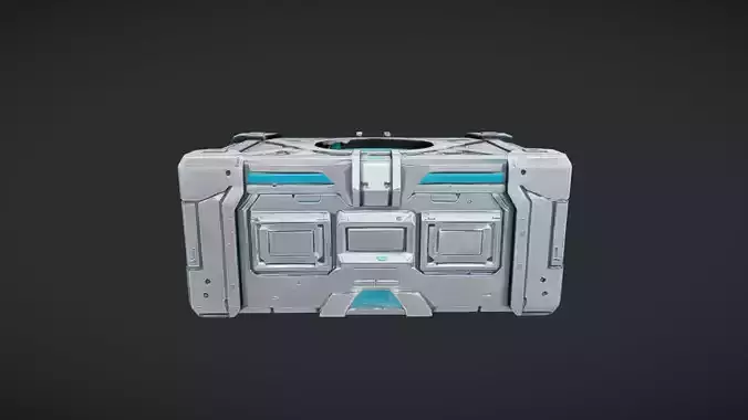 futuristic metal crate