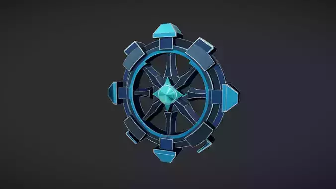 futuristic mechanical emblem