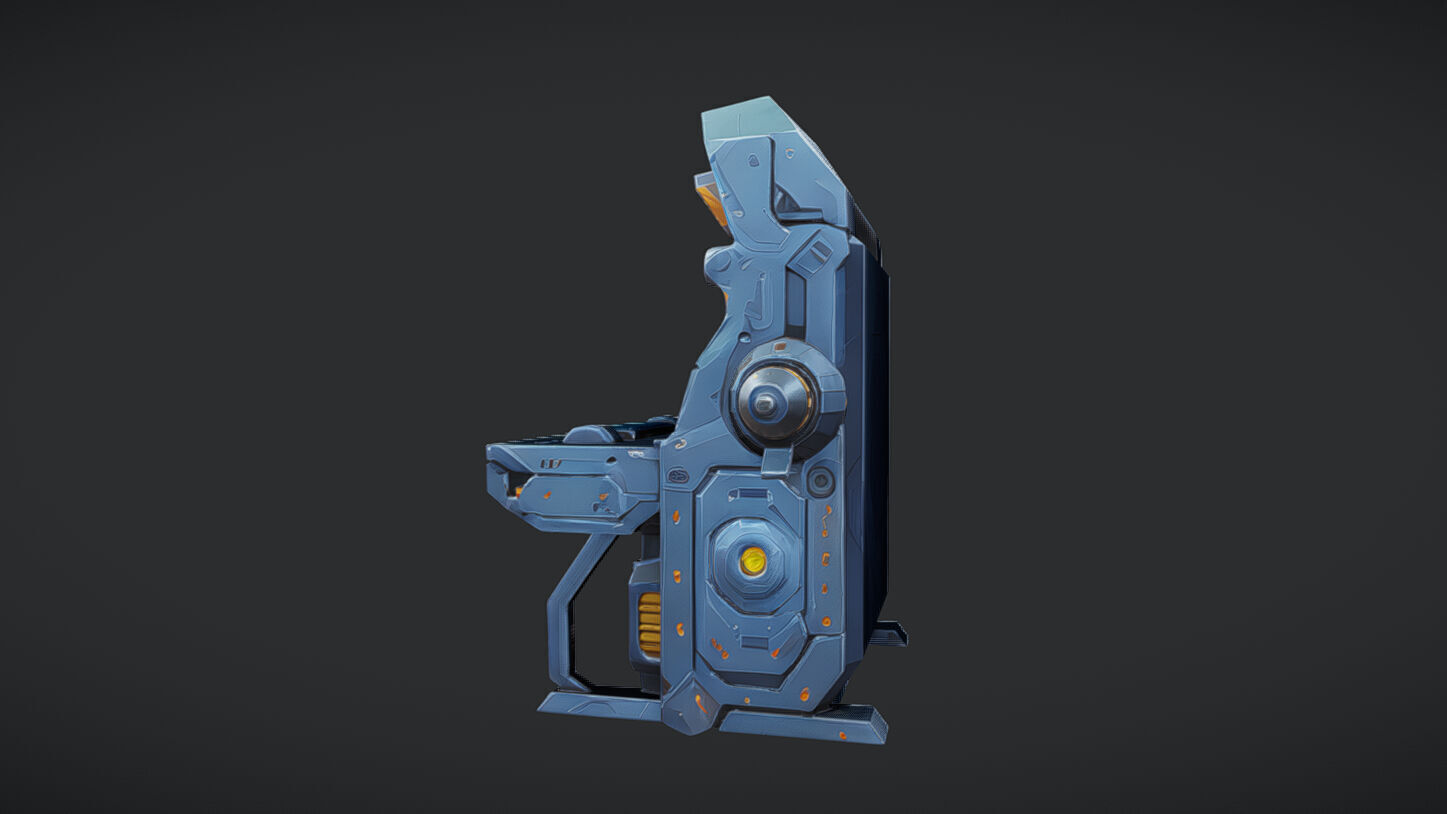 futuristic computer workstation 3D model_8