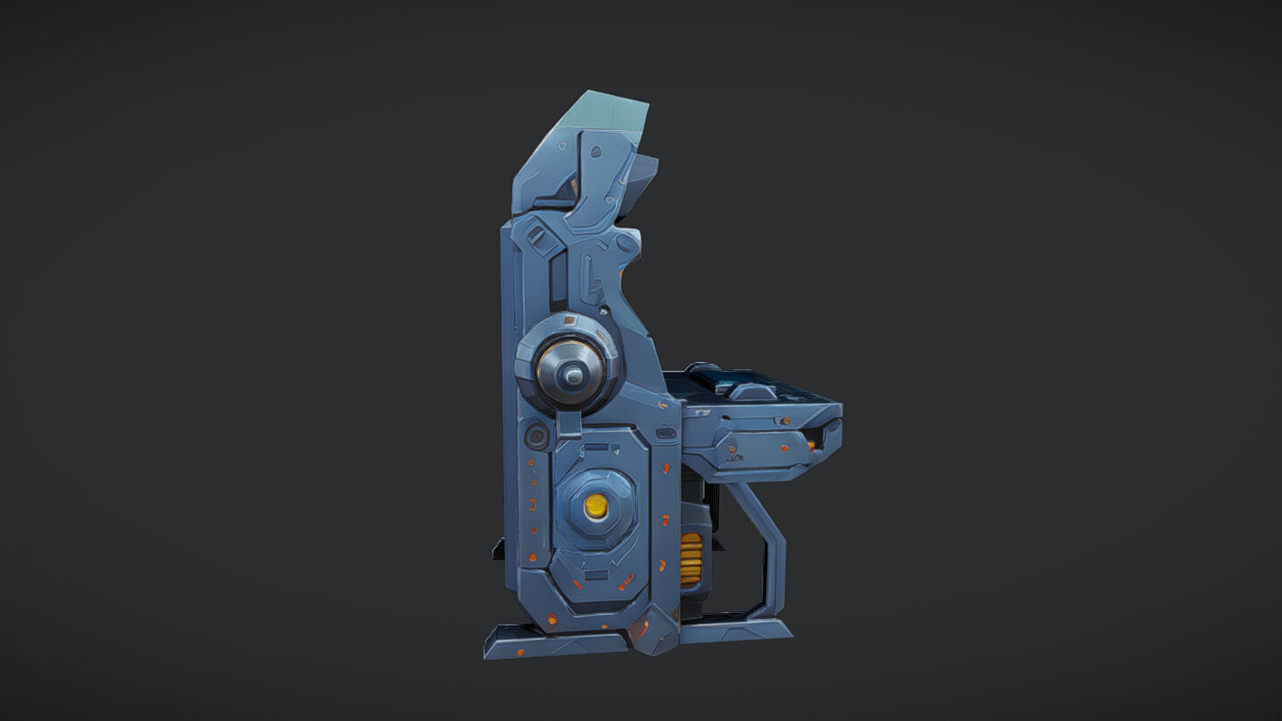 futuristic computer workstation 3D model_5