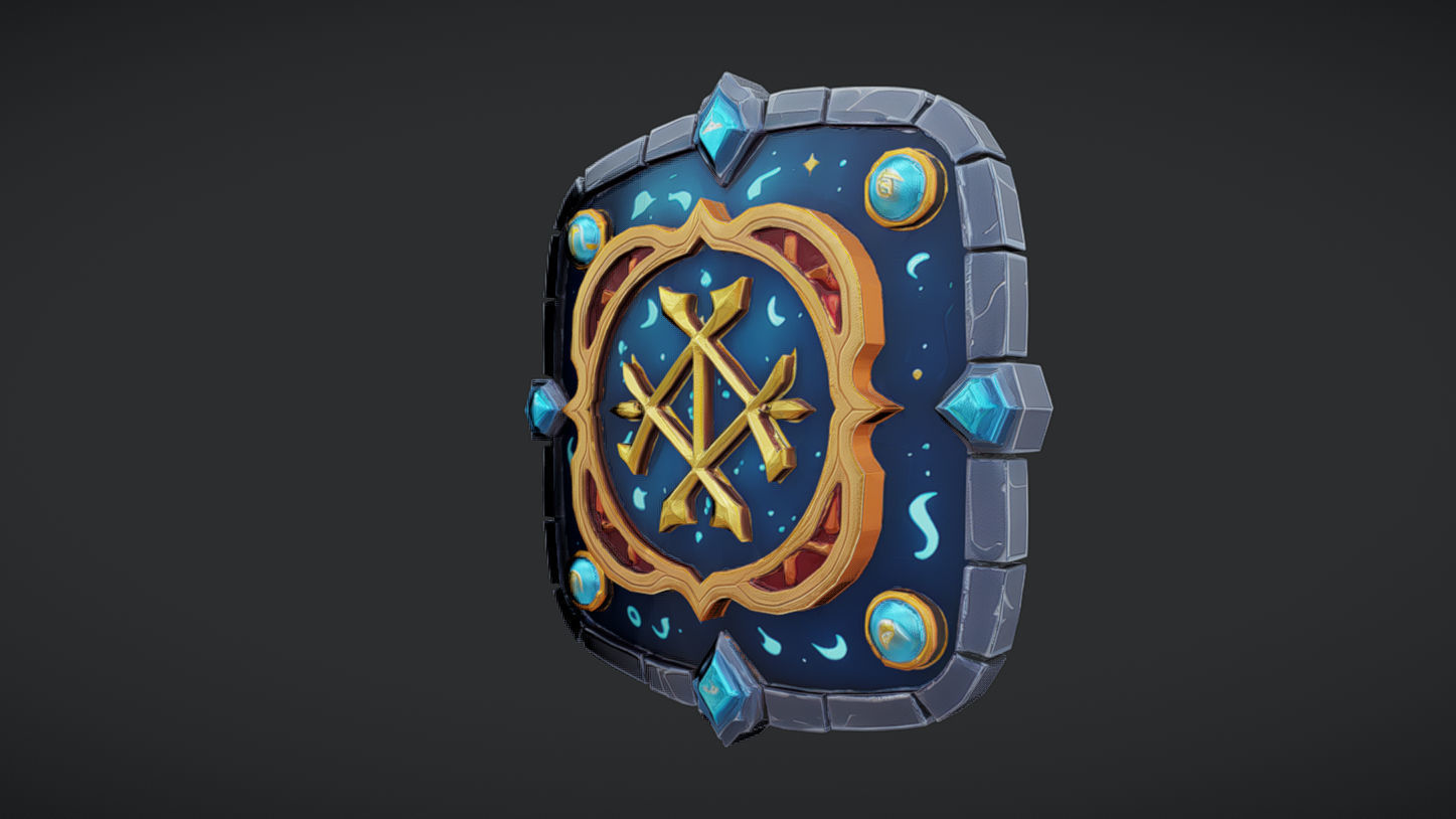 fantasy emblem with symbols 3D model_1