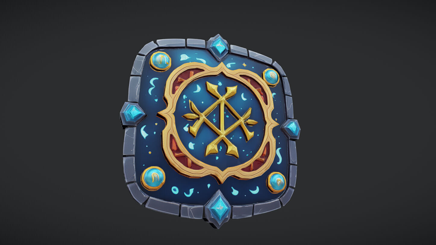 fantasy emblem with symbols 3D model_4