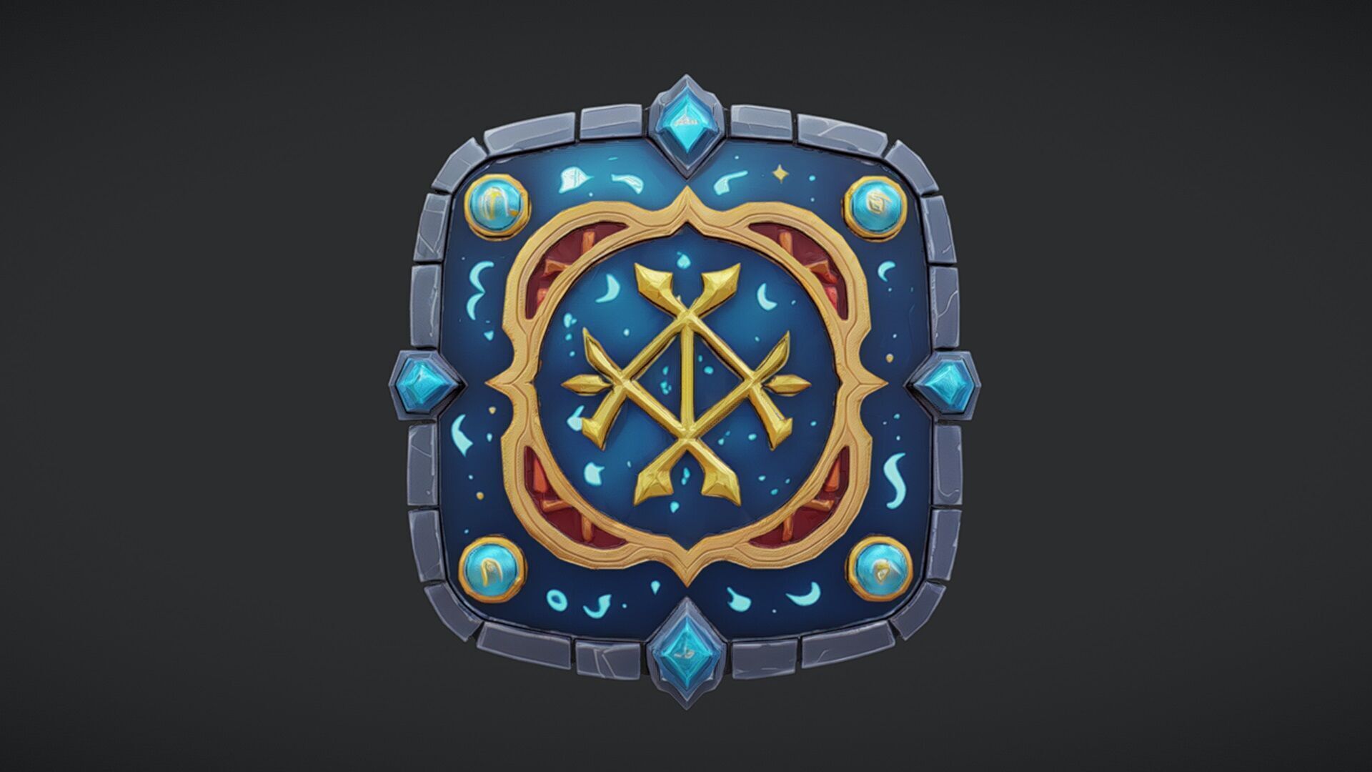 fantasy emblem with symbols 3D model_6