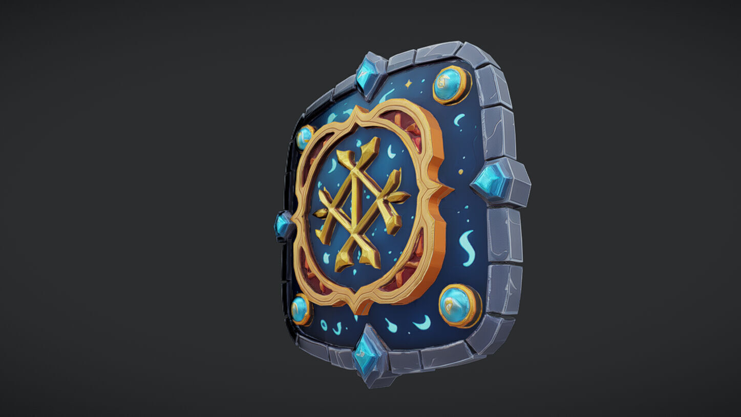fantasy emblem with symbols 3D model_5
