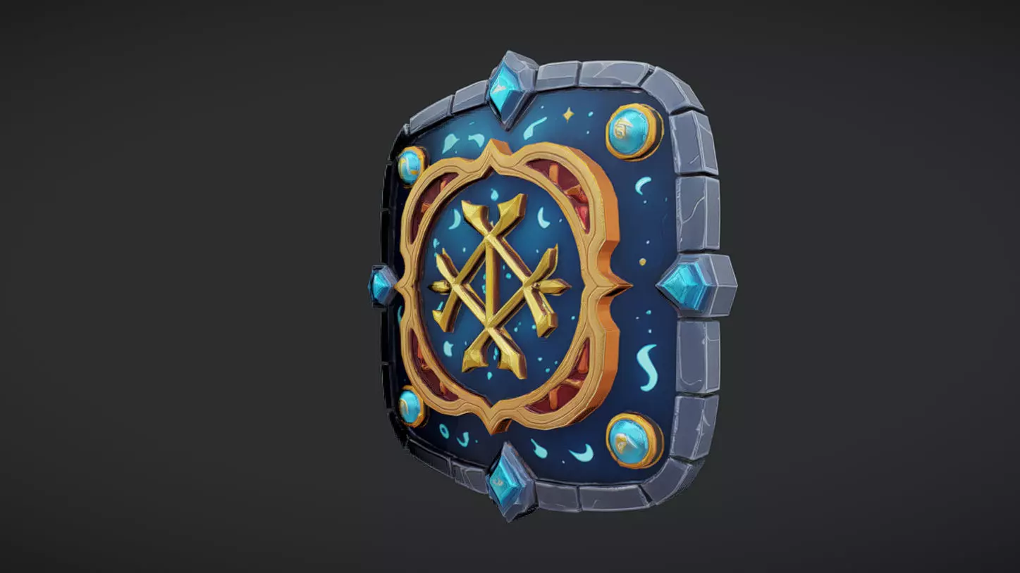 fantasy emblem with symbols 3D model_0