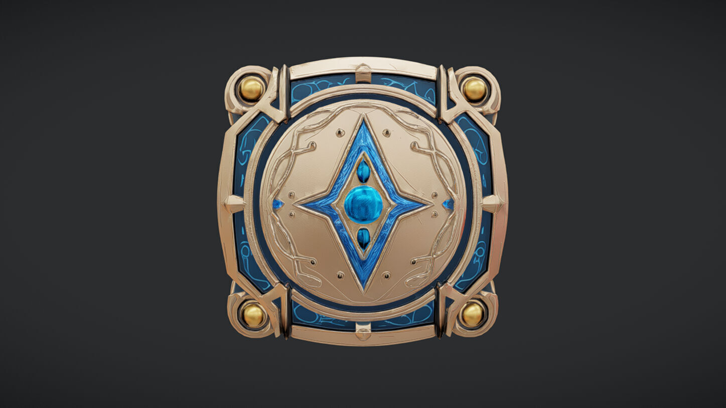 decorative circular shield 3D model_3