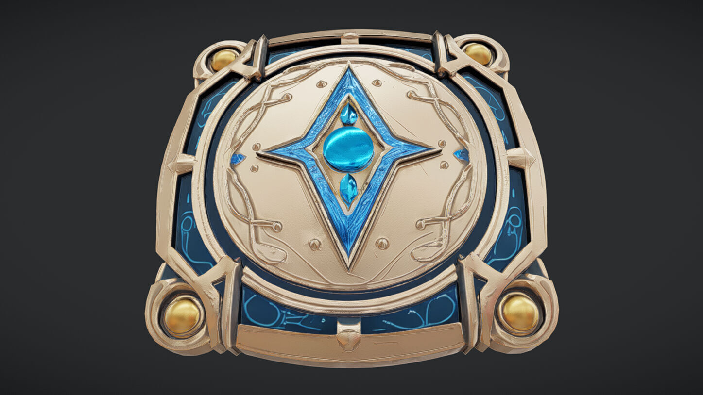 decorative circular shield 3D model_4