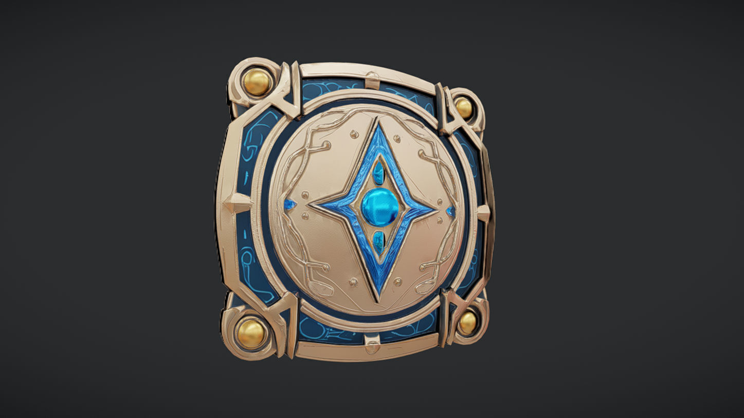 decorative circular shield 3D model_6