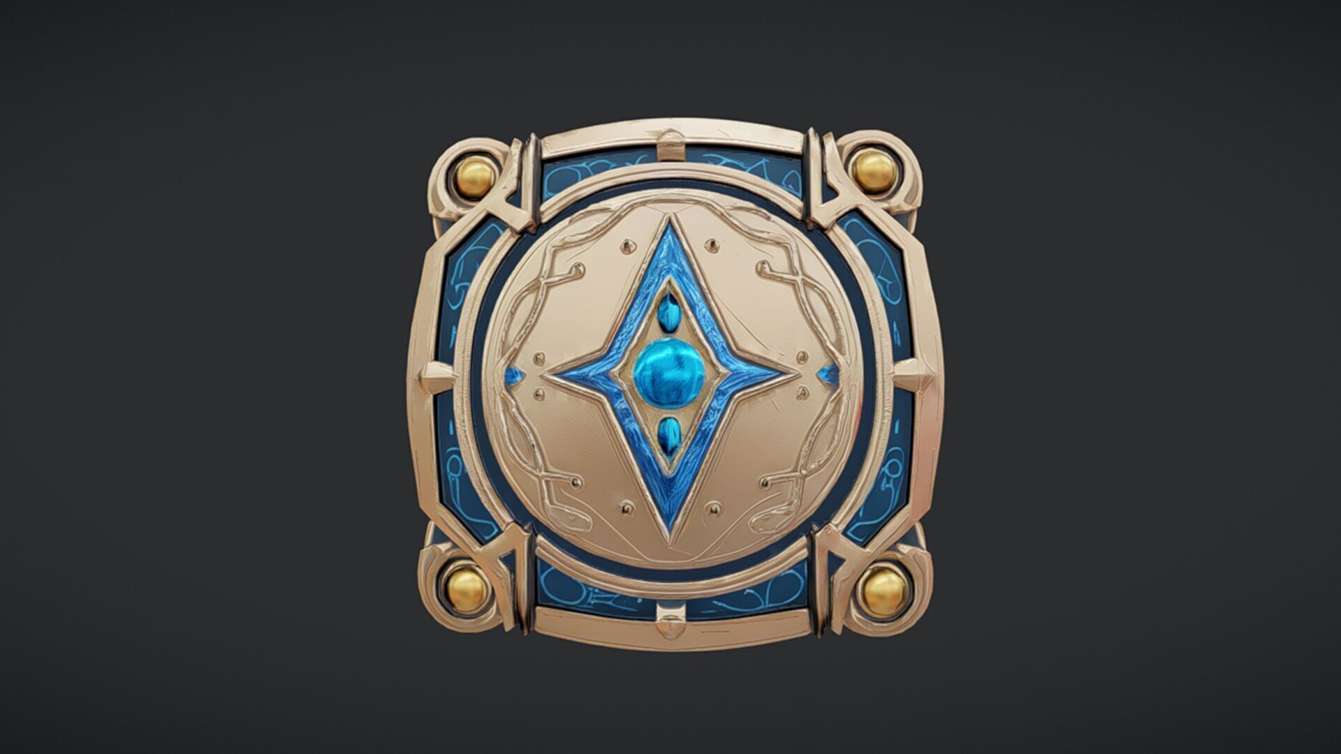 decorative circular shield 3D model_5