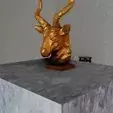 Antelope head low poly geometrical bust STL 3D print model_0