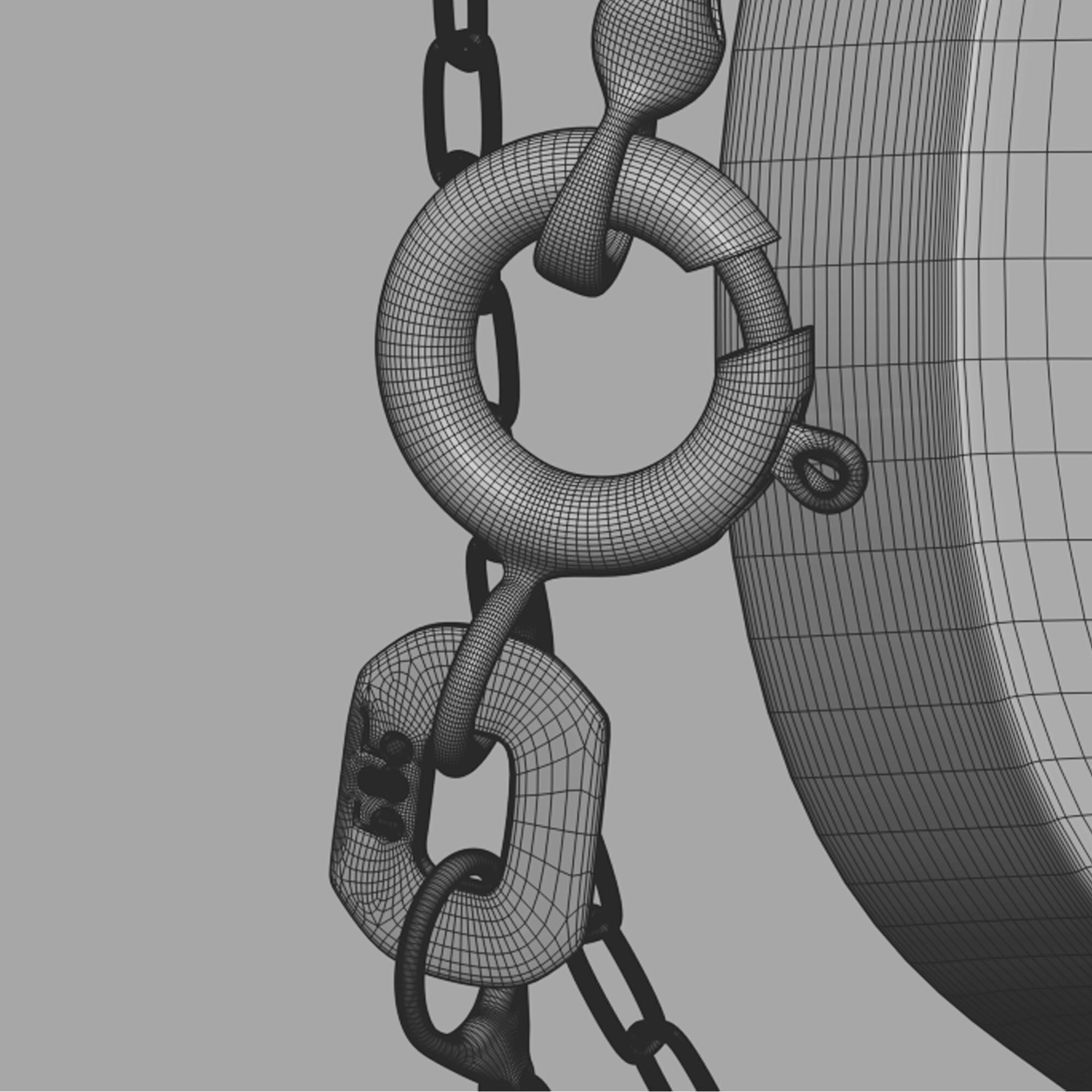 jewelry stand and pendant with chain 3D model_5