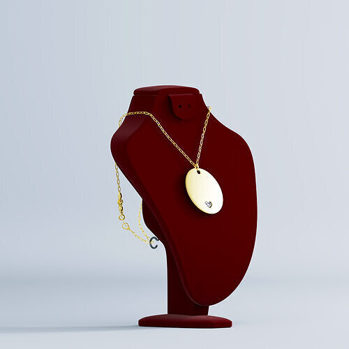 jewelry stand and pendant with chain 3D model