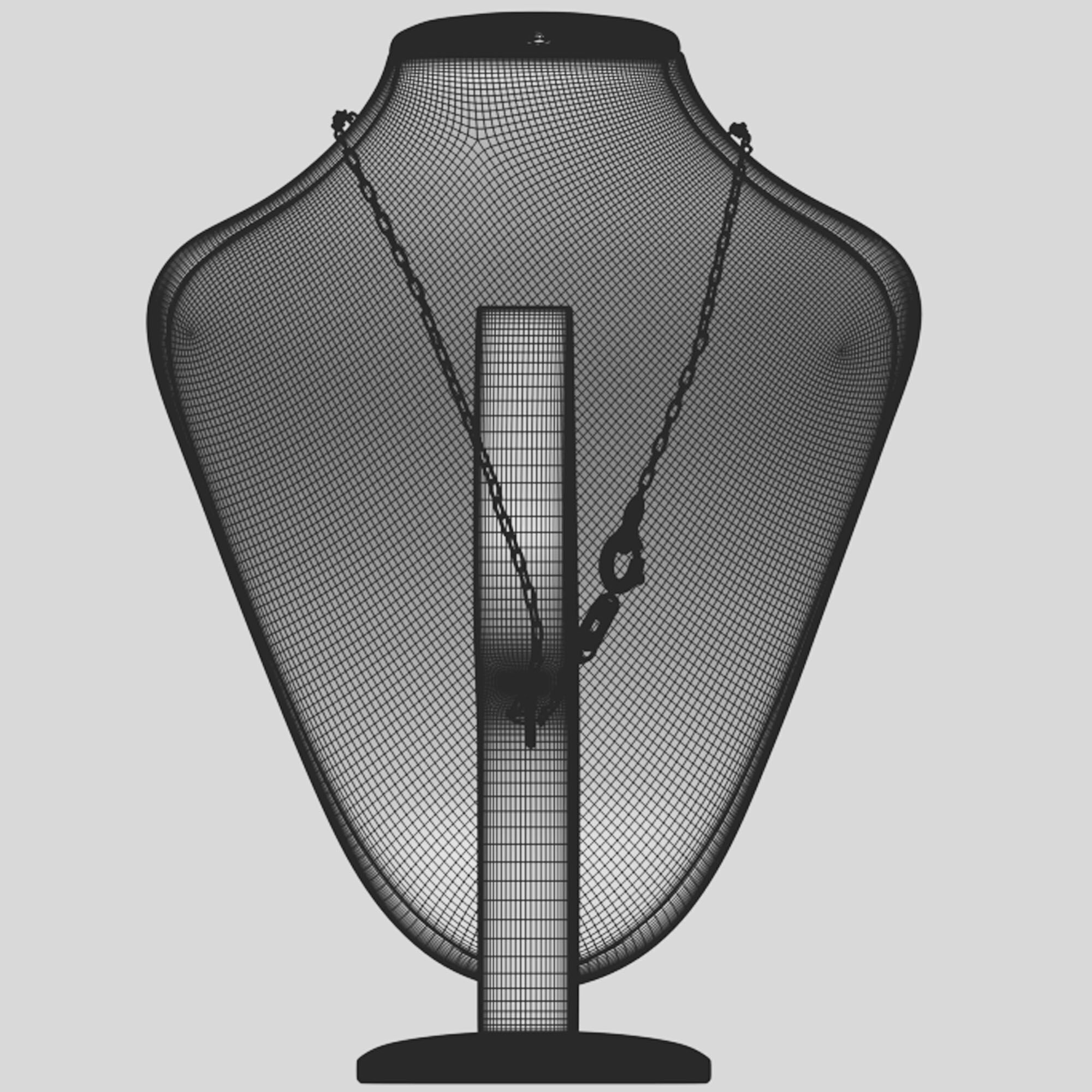 jewelry stand and pendant with chain 3D model_4