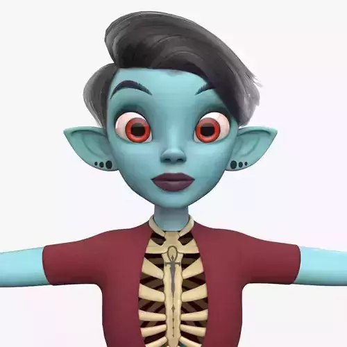 Semi-Realistic Female GHOST Character without Rig