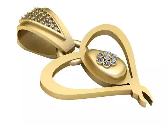 GLAMIRA HEART DESING PENDANT 3D PRINTABLE MODEL