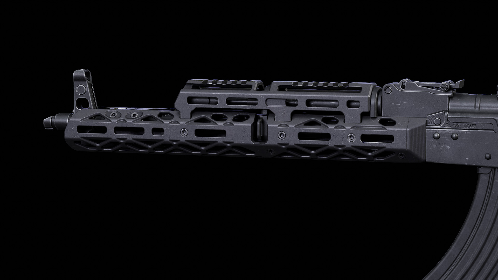 3D model CRC 1U004B KPYK AK Extended Handguard VR / AR / low-poly