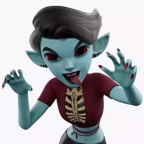 Semi-Realistic FeMale GHOST Character with Rig