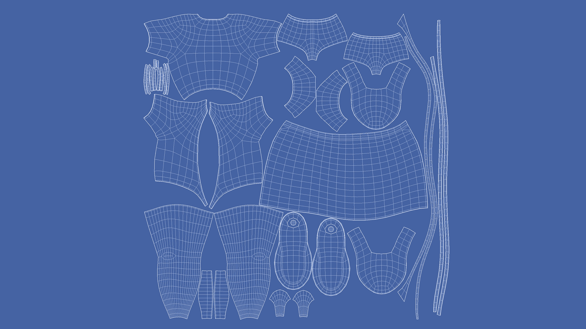 Semi-Realistic FeMale GHOST Character with Rig Low-poly 3D model_15