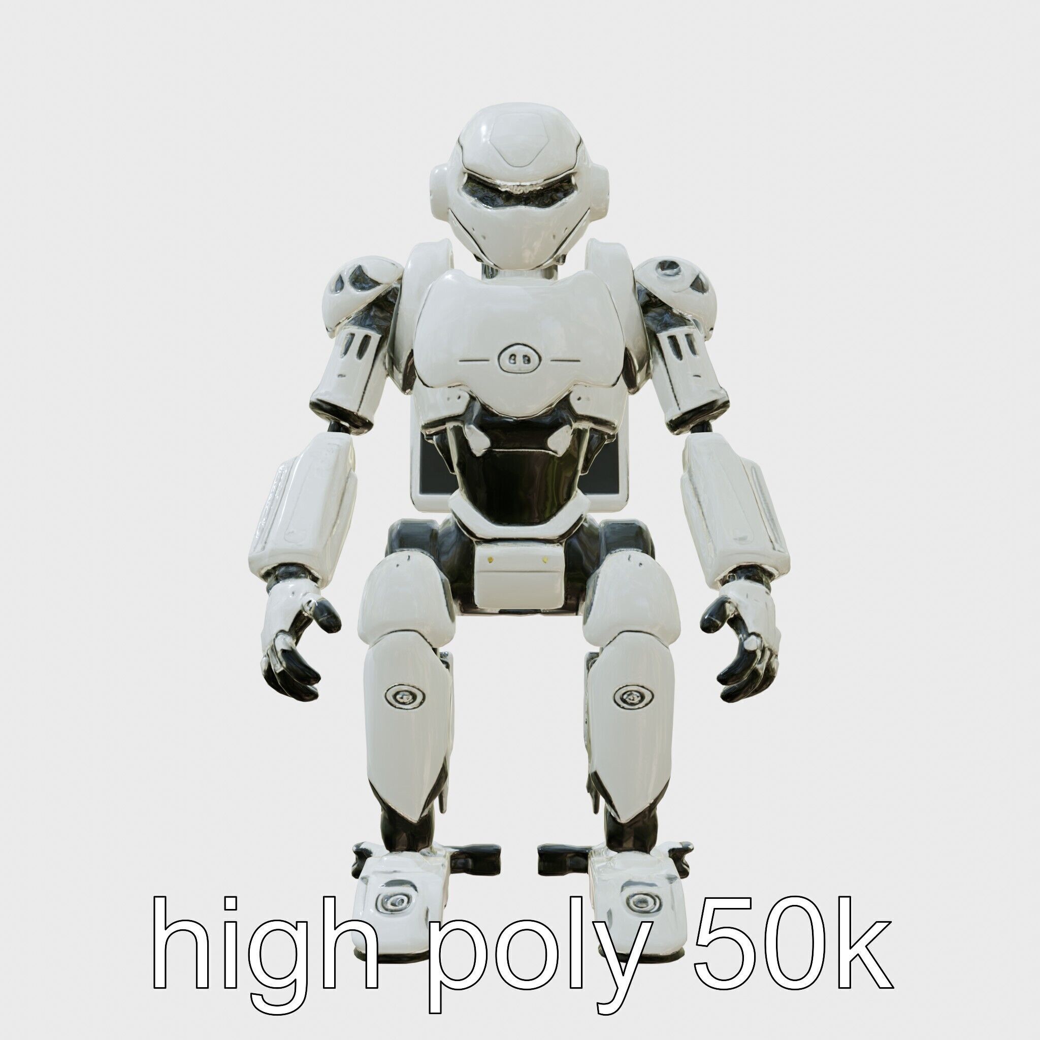 Advanced Humanoid Robot Model Low-poly 3D model_5