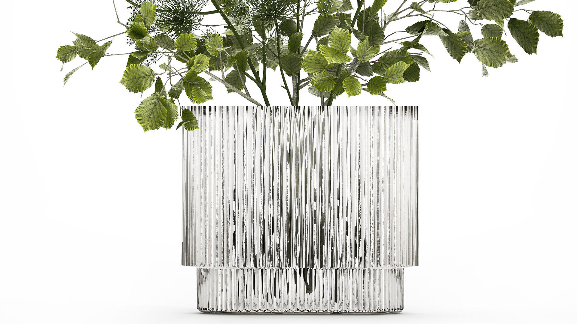 Flower Bouquet Of Green Branches And Hogweed 504 3D model_3