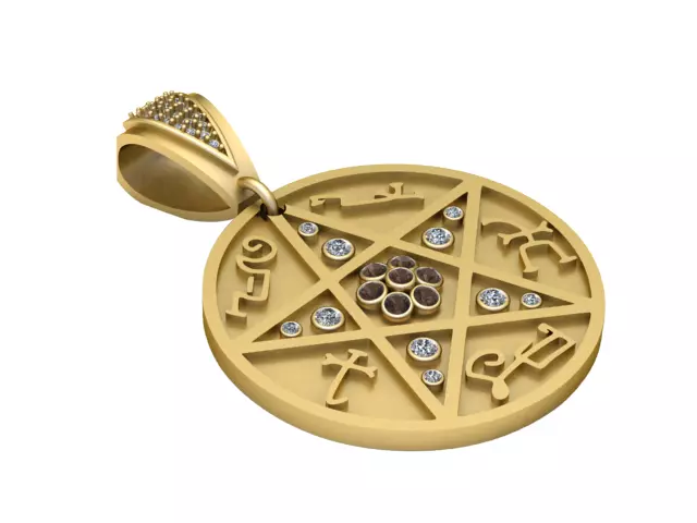 ANTIQUE STAR DESIGN COIN PENDANT 3D PRINTABLE MODEL 3D print model