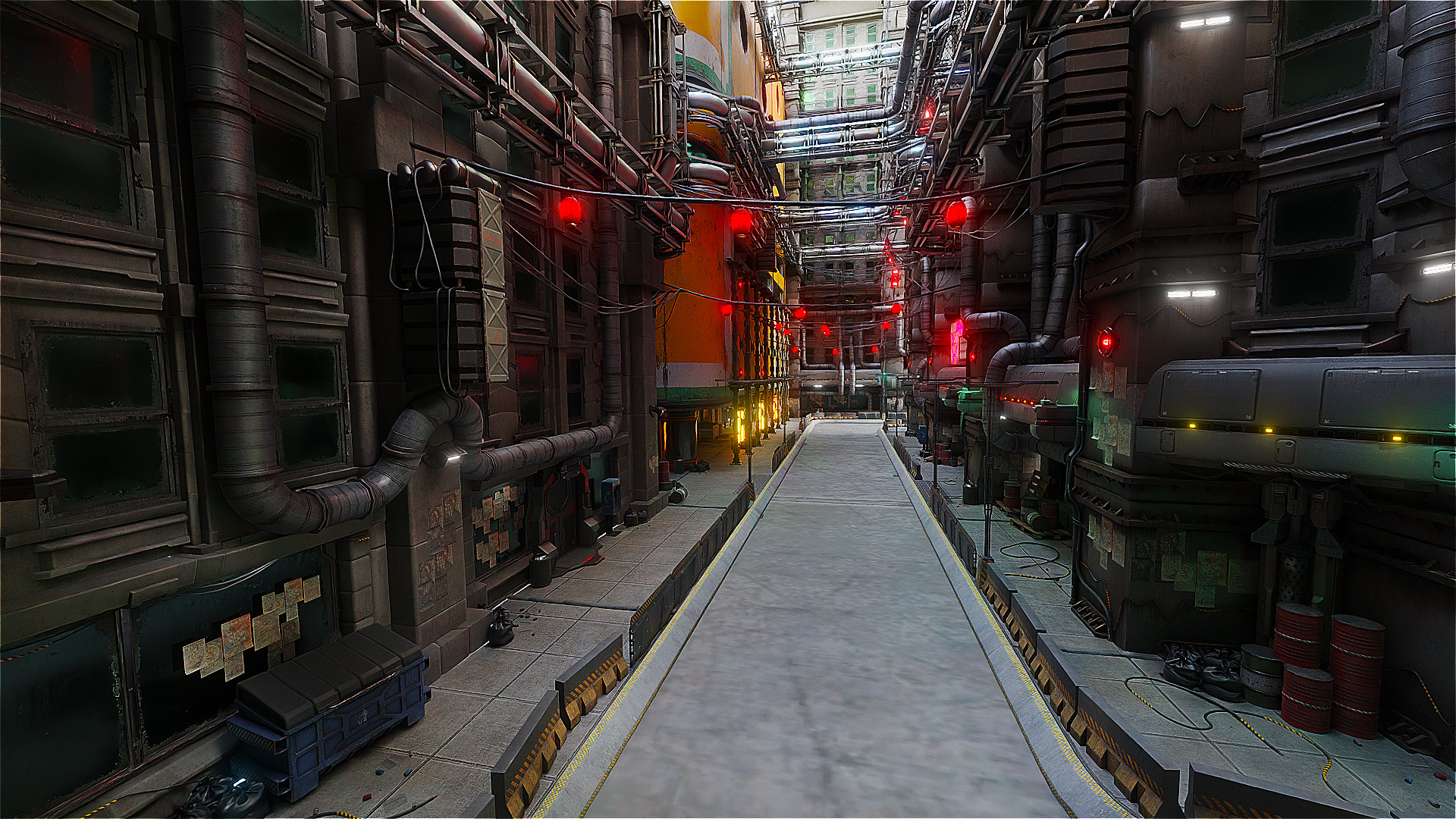 Cyberpunk Futuristic Sci-Fi Street Scene 3D model_1