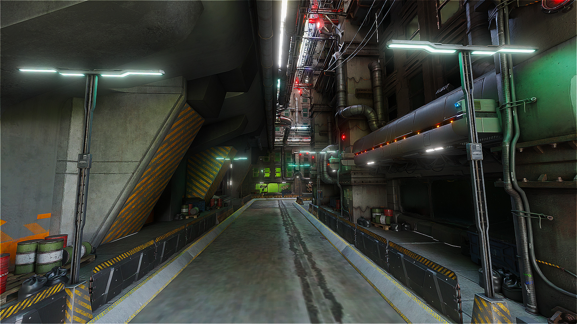 Cyberpunk Futuristic Sci-Fi Street Scene 3D model_4