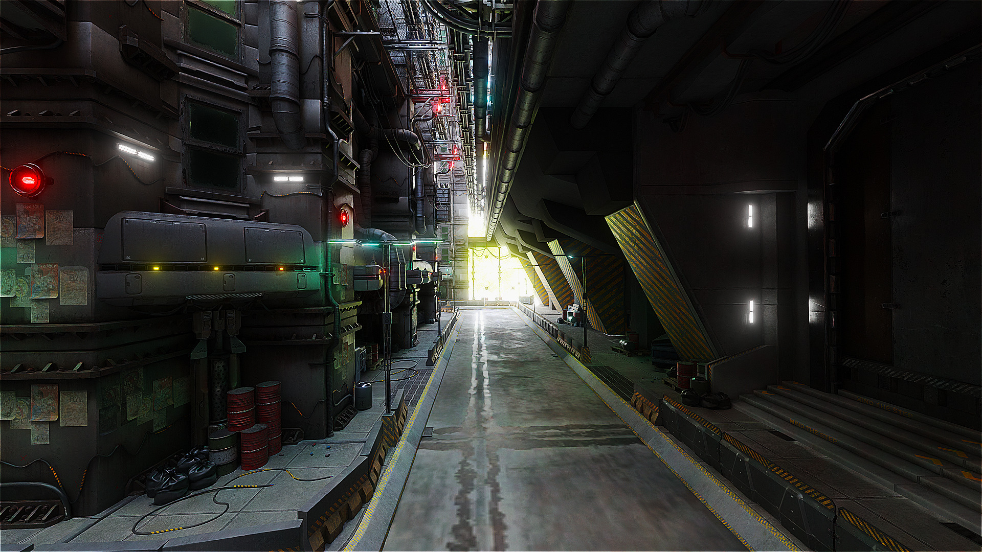 Cyberpunk Futuristic Sci-Fi Street Scene 3D model_2