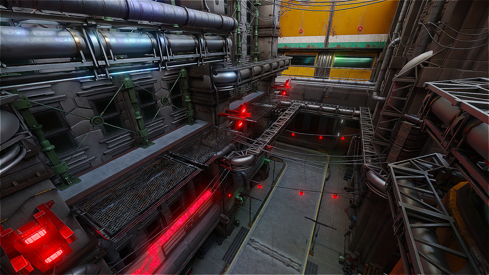 Cyberpunk Futuristic Sci-Fi Street Scene 3D model_3