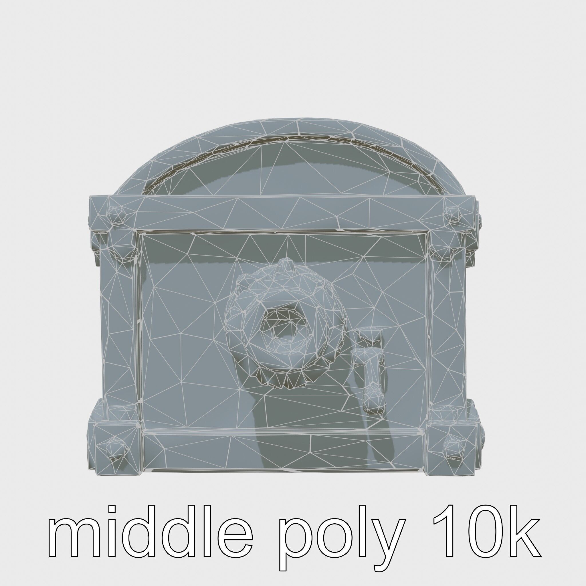 Steampunk Treasure Chest with Metallic Gears Low-poly 3D model_26