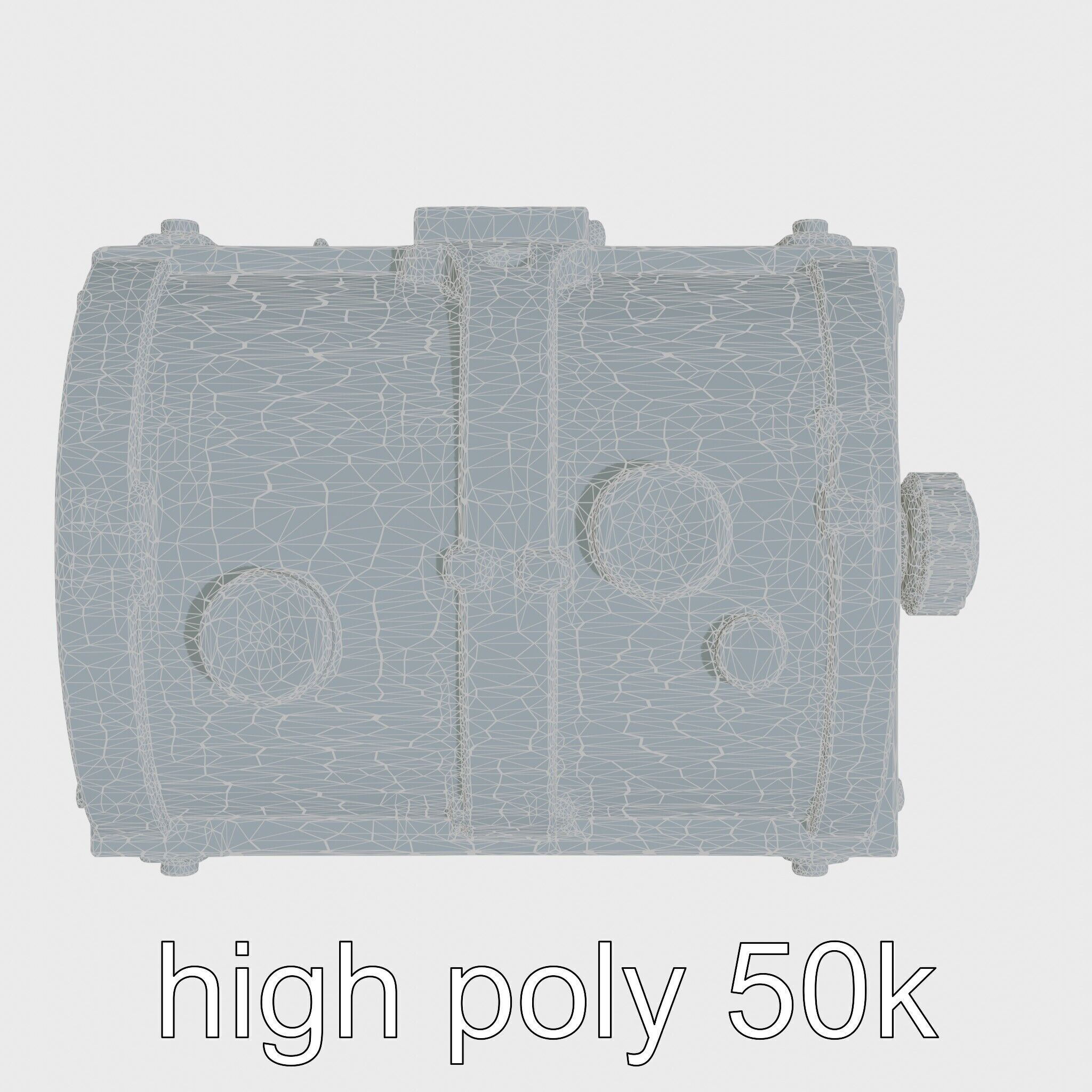 Steampunk Treasure Chest with Metallic Gears Low-poly 3D model_31