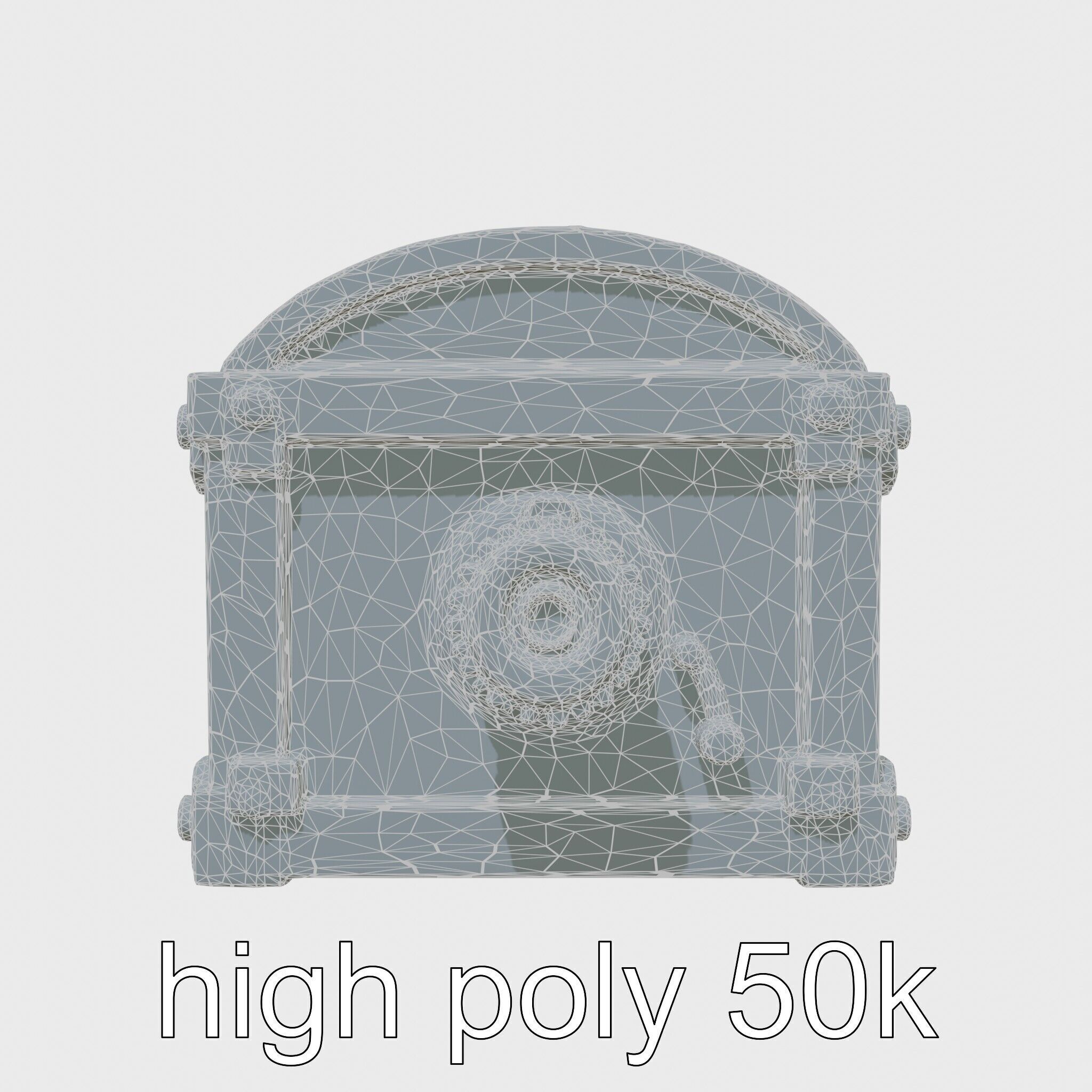 Steampunk Treasure Chest with Metallic Gears Low-poly 3D model_32